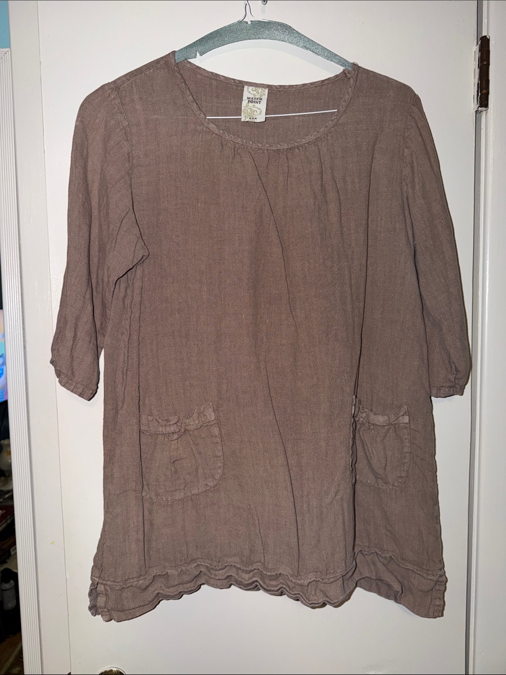 Match Point 100% Linen Blouse